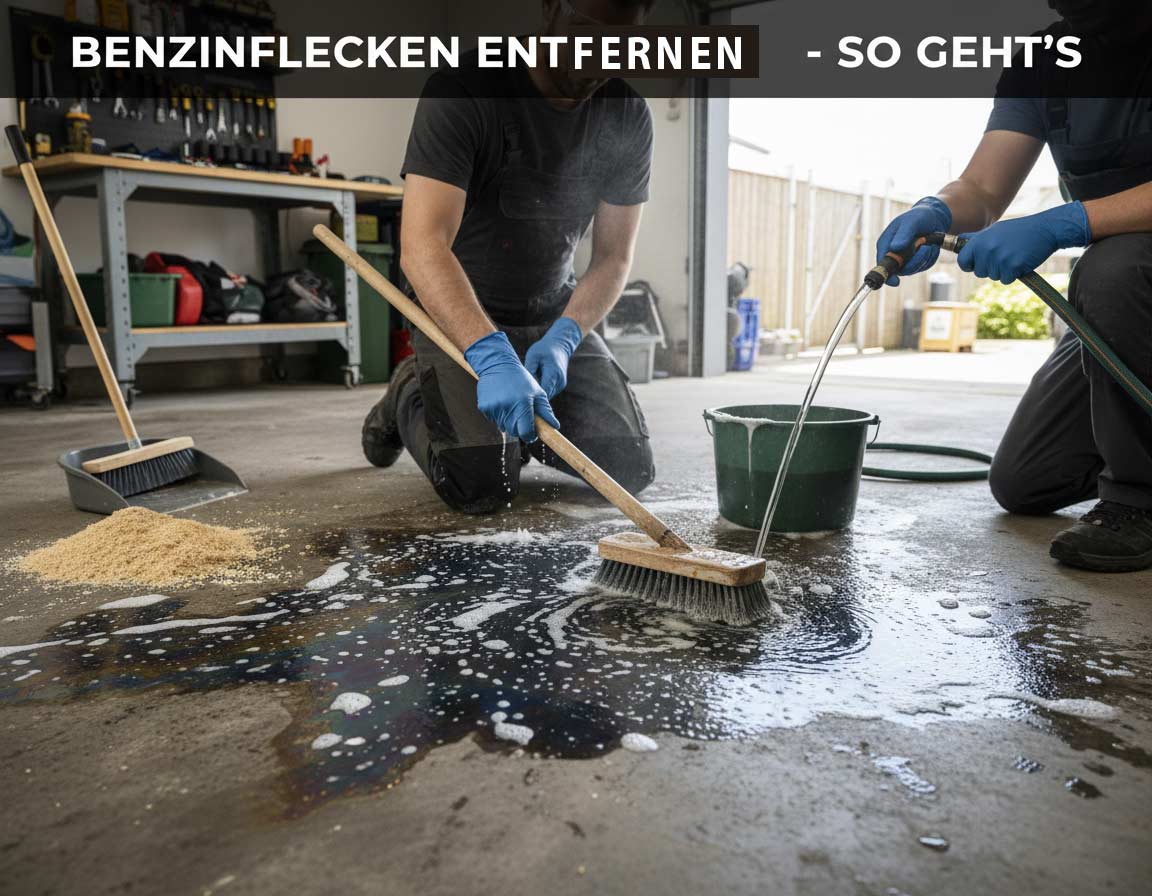 Benzinflecken auf Garagenboden entfernen - So geht´s