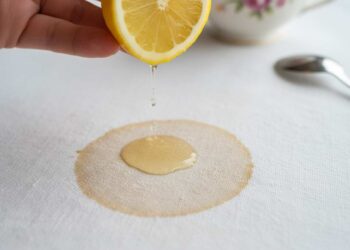 Teeflecken auf Tischdecke entfernen