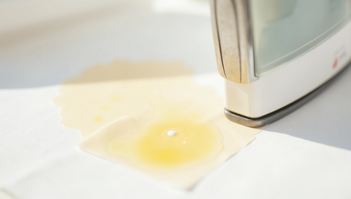 Bienenwachsfleck aus Stoff entfernen – Löschpapier und Bügeleisen Methode