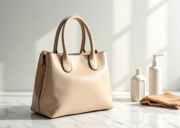 Flecken aus Ledertasche entfernen – helle Ledertasche auf weißem Untergrund