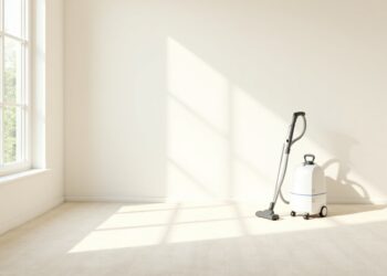 Flecken auf dem Teppich entfernen – heller Teppich mit Staubsauger im Wohnzimmer